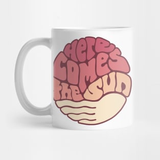 Here Comes the Sun Groovy Word Art Mug